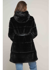 Harvard Faux Fur Coat - Black (Rino & Pelle)